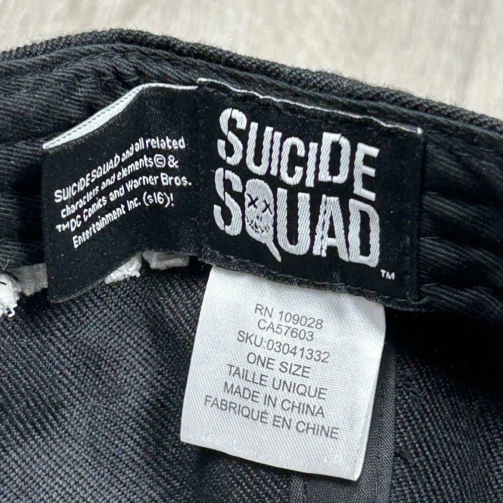NEW Black Suicide Squad Movie Hat Cap‎ In Squad We Trust DC Comics Flat Brim - Picture 6 of 8